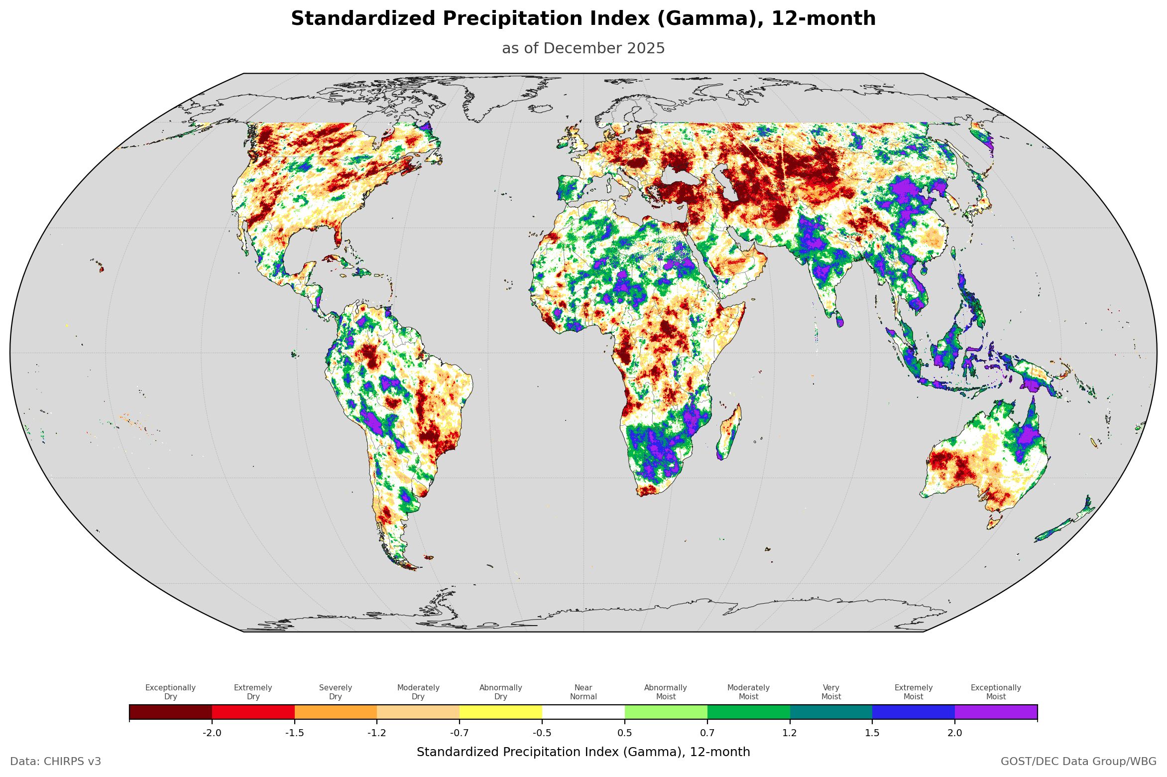 2026. The World Bank. Global SPI - 12 months, Dec 2025. Python
