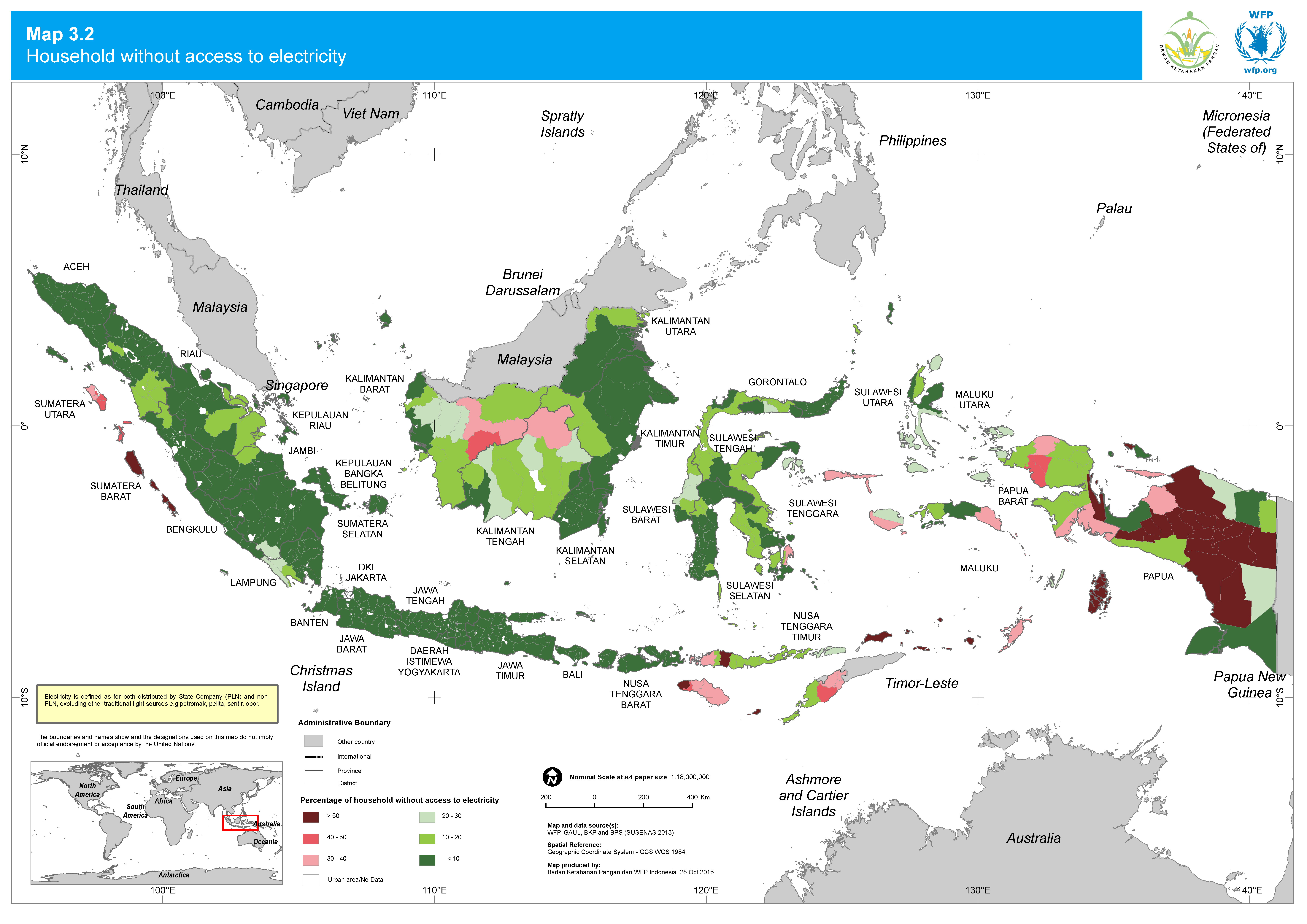 2015. WFP. Food Security and Vulnerability Atlas: Electricity. ArcGIS 10.2.2