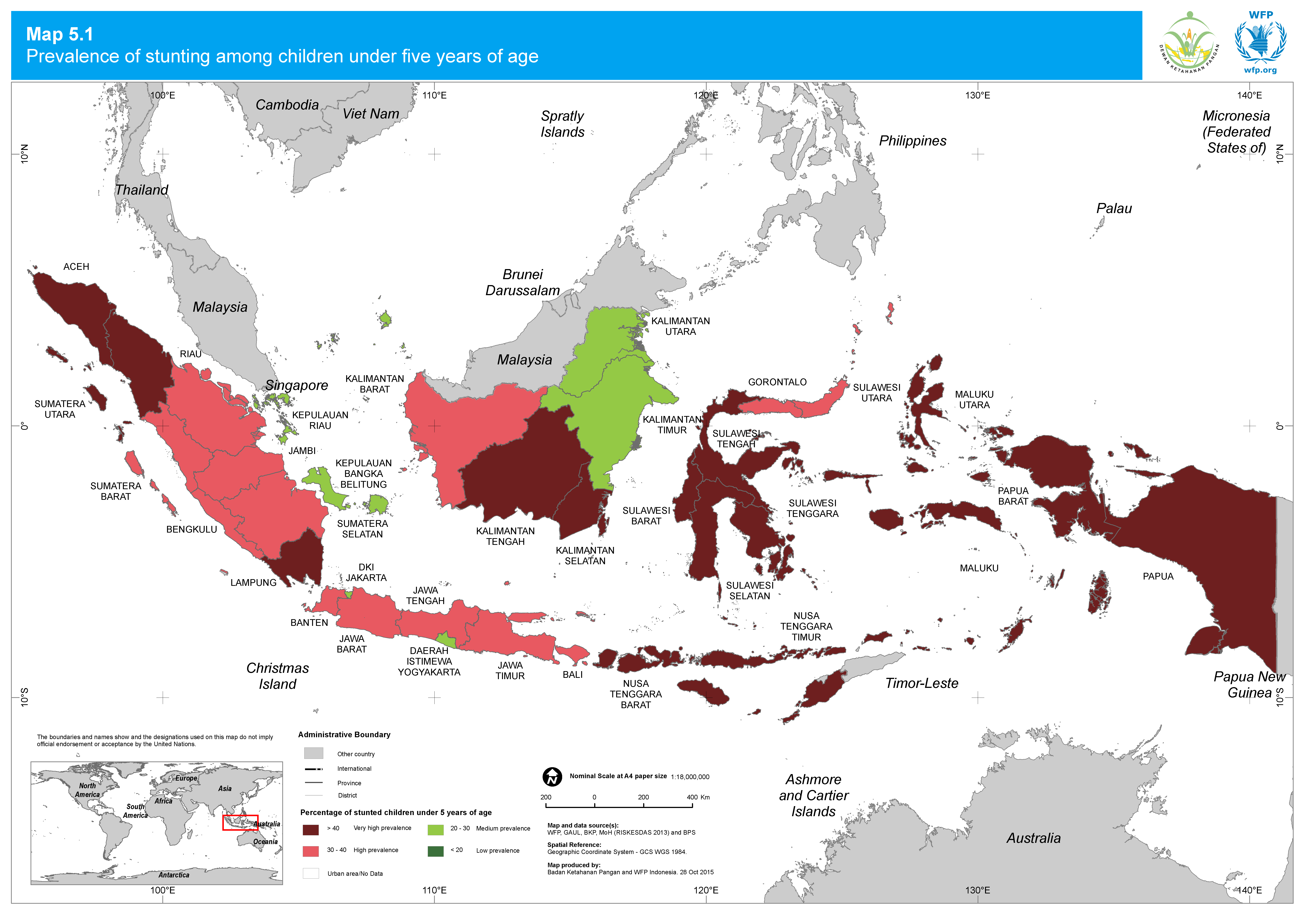2015. WFP. Food Security and Vulnerability Atlas: Stunting. ArcGIS 10.2.2