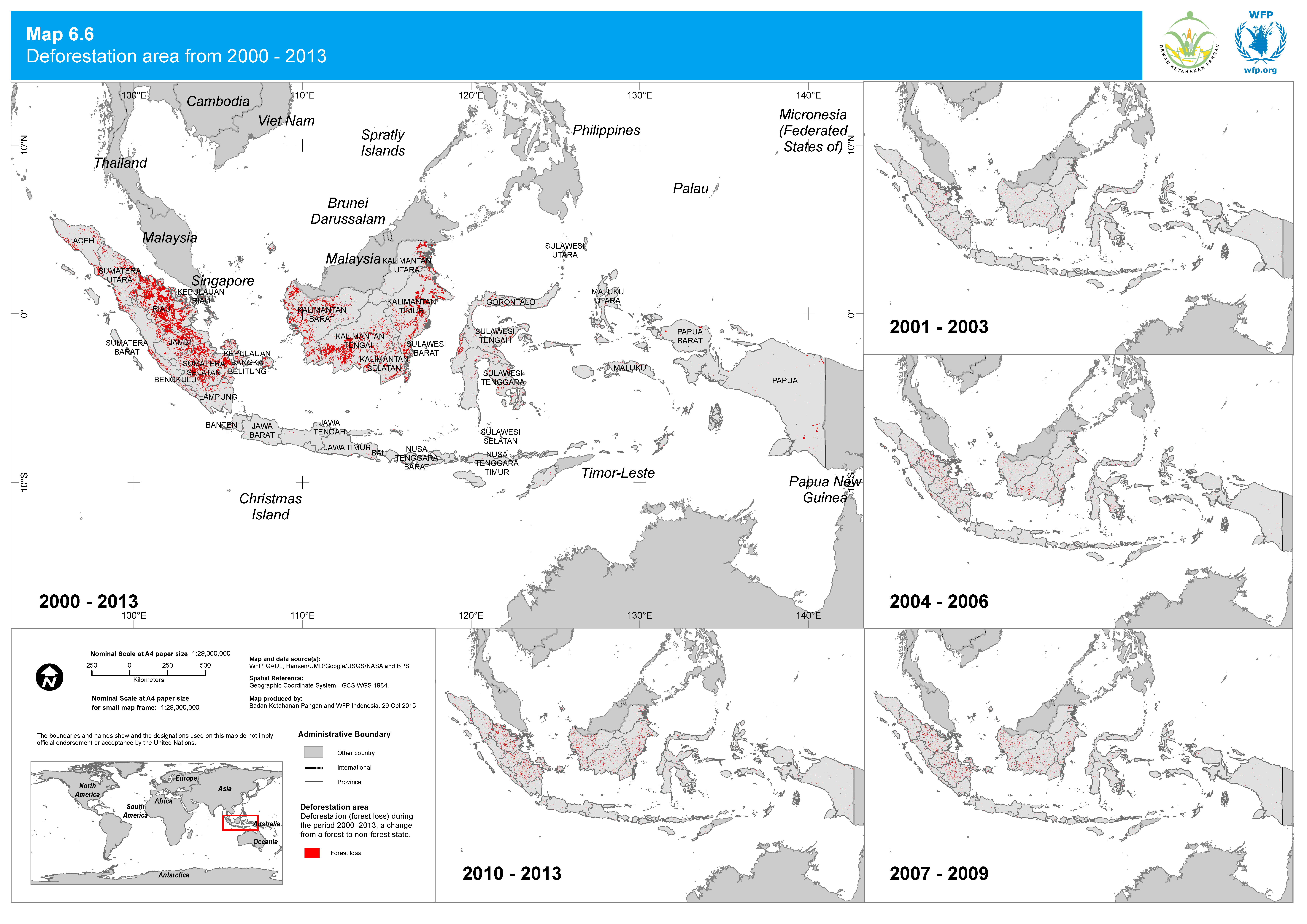 2015. WFP. Food Security and Vulnerability Atlas: Deforestation area. ArcGIS 10.2.2