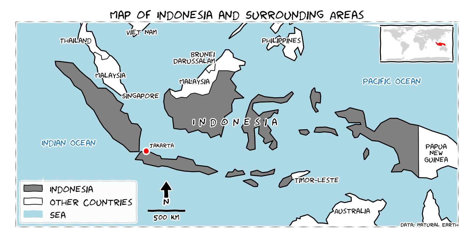 Indonesia and its neighbours, the operational test domain