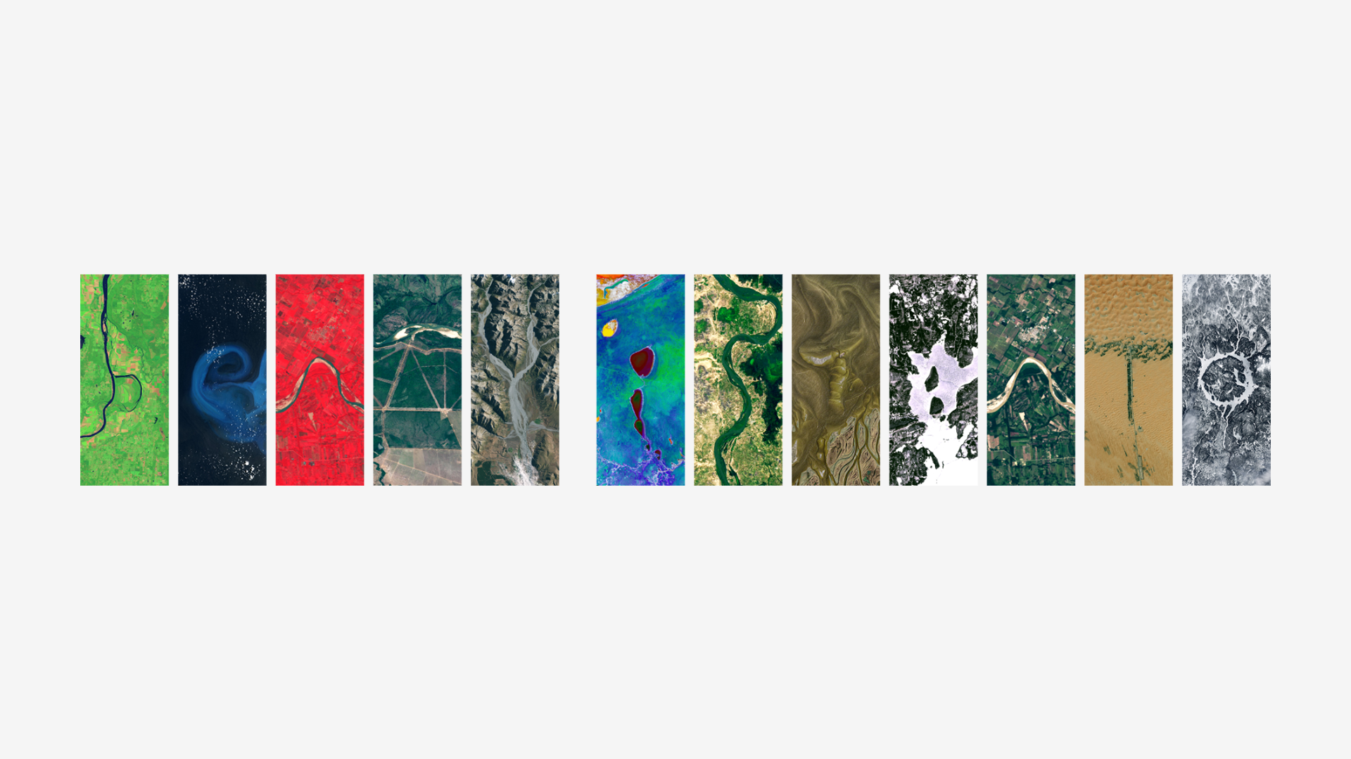 Landsat satellite imagery showcasing Earth features